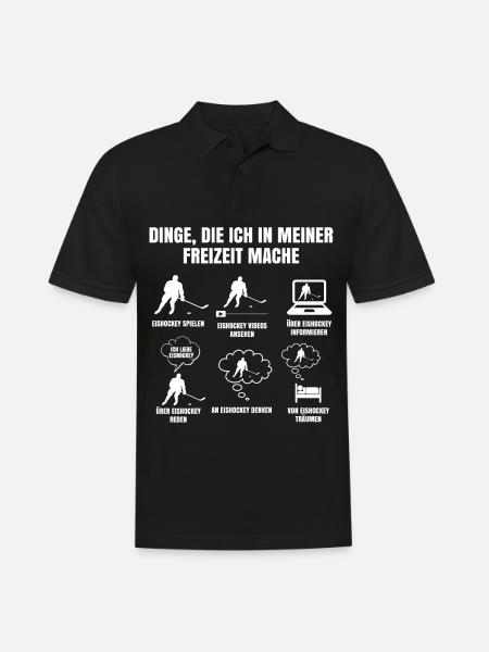 Dinge Die Ich In Meiner Freizeit Mache Eishockey - Männer Poloshirt - Schwarz
