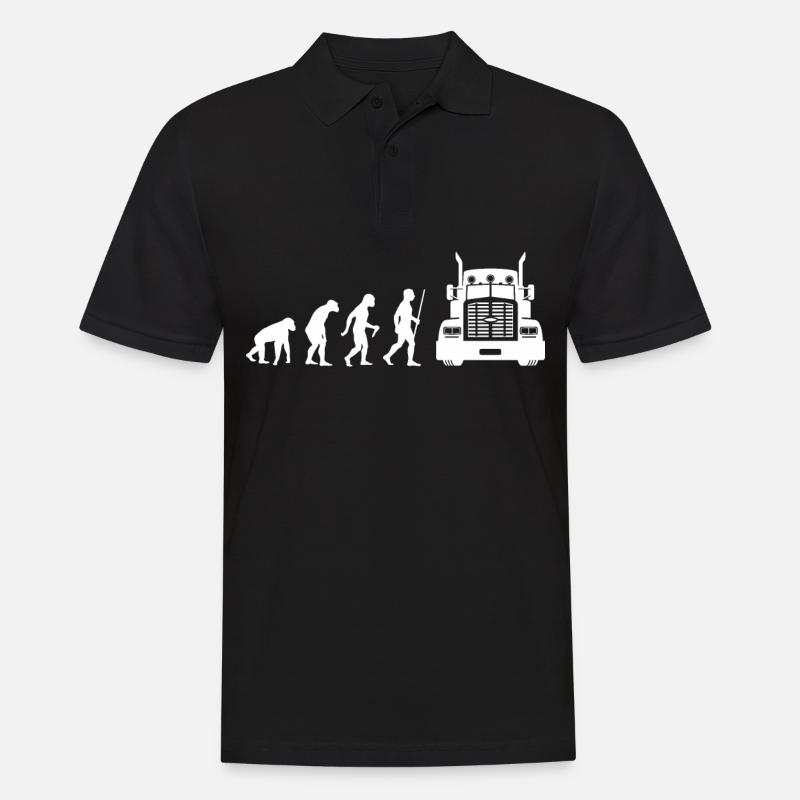 Evolution LKW-Fahrer - Männer Poloshirt - Schwarz