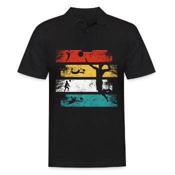 Vintage Volleyballer Retro Beach Volleyball Game - Men's Polo Shirt - black - Front - Kai (181cm)