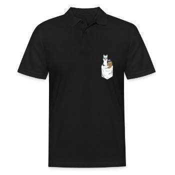 Sloth and llama with sunglasses in their pockets - Men's Polo Shirt - black - Front - Kai (181cm)