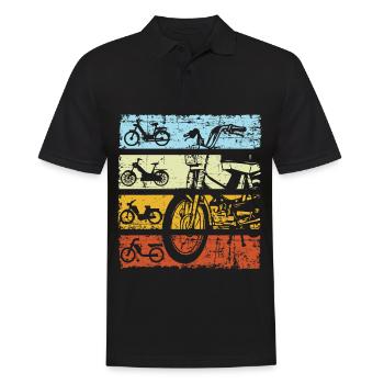 Moped Moped Scooter Mofa Maxi Moped Rider Retro - Men's Polo Shirt - black - Front - Kai (181cm)