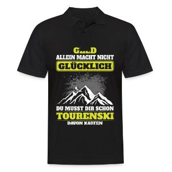 Tourenski Skifahrer Alpin Ski Berge Skitour - Männer Poloshirt - Schwarz - Vorne - Kai (181cm)