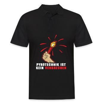 Pyrotechnik ist kein Verbrechen Pyro is no crime - Männer Poloshirt - Schwarz - Vorne - Kai (181cm)