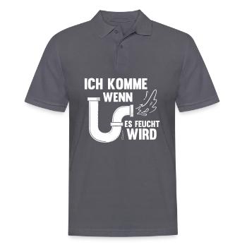 Klempner Ich Komme Wenns Feucht Wird Handwerker - Männer Poloshirt - Anthrazit - Vorne - Nico (186cm)