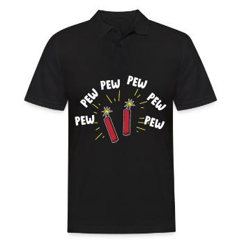Pew Pew New Year's Eve Fireworks Firecracker Pyrotechnics - Men's Polo Shirt - black - Front - Kai (181cm)