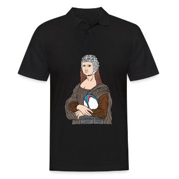 Mona Lisa liebt Rugby - Männer Poloshirt - Schwarz - Vorne - Kai (181cm)
