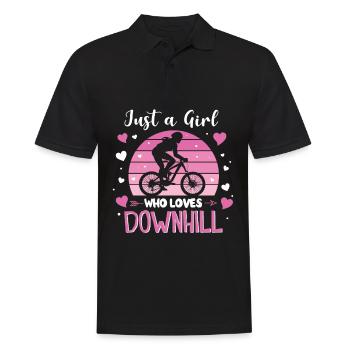 Just A Girl Who Loves Downhill Mountainbike Biker - Männer Poloshirt - Schwarz - Vorne - Kai (181cm)