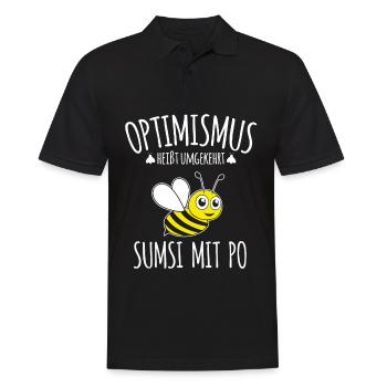 Optimismus rückwärts heißt Sumsi mit Po - Männer Poloshirt - Schwarz - Vorne - Kai (181cm)