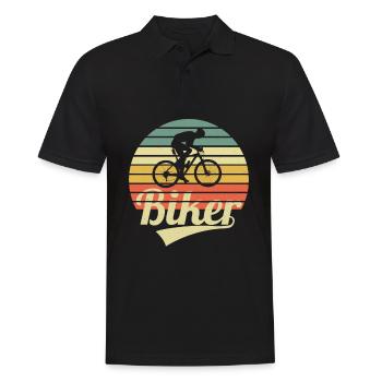 Biker Vintage Cyclisme Vélo de Route Rétro Vélo de Route - Polo Homme - noir - Devant - Kai (181cm)