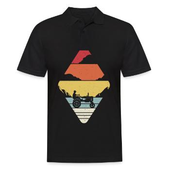 Retro Oldtimer Traktor Vintage - Männer Poloshirt - Schwarz - Vorne - Kai (181cm)
