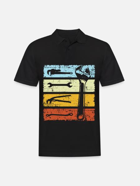 Heating engineer retro tool - Men's Polo Shirt - black