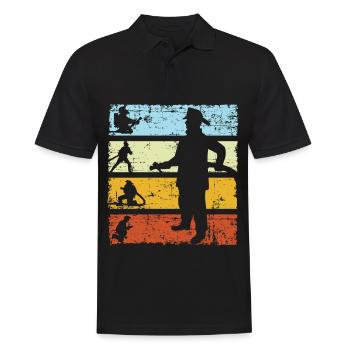 Firefighter Retro Vintage - Polo Homme - noir - Devant - Kai (181cm)