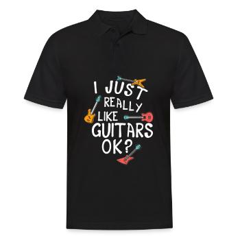 I Just Really Like Guitars Ok Guitar Guitarist - Men's Polo Shirt - black - Front - Kai (181cm)
