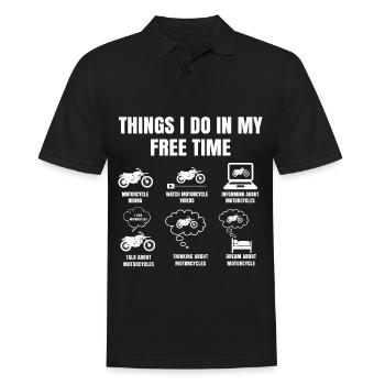 Dinge Die Ich In Meiner Freizeit Mache Motorrad - Männer Poloshirt - Schwarz - Vorne - Kai (181cm)