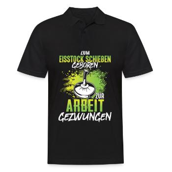 Zum Eisstock schießen geboren Stockschütze - Männer Poloshirt - Schwarz - Vorne - Kai (181cm)