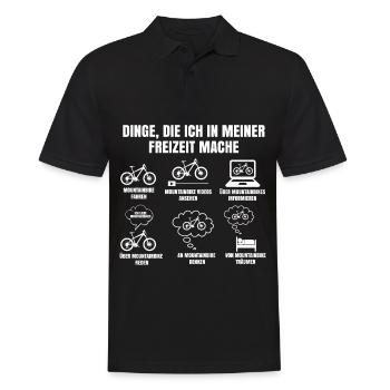 Dinge Die Ich In Meiner Freizeit Mache Fahrrad - Männer Poloshirt - Schwarz - Vorne - Kai (181cm)