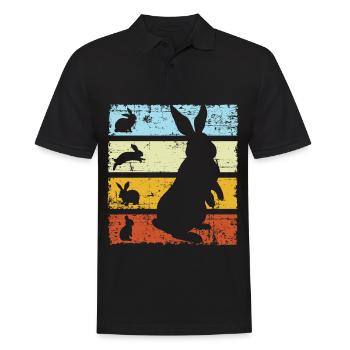 Rabbit Retro - Männer Poloshirt - Schwarz - Vorne - Kai (181cm)