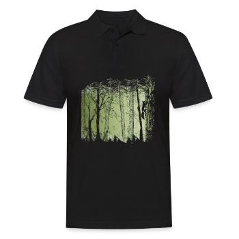 Squirrel In Forest - Männer Poloshirt - Schwarz - Vorne - Kai (181cm)