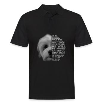 Bolonka Hunde Gesicht Friend Partner Defender - Männer Poloshirt - Schwarz - Vorne - Kai (181cm)