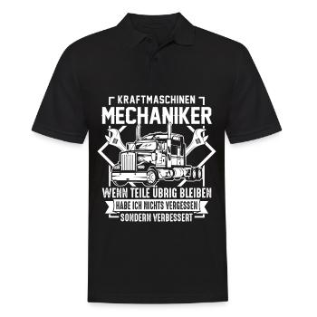 Kraftmaschinen Mechaniker LKW Teile übrig Spruch - Männer Poloshirt - Schwarz - Vorne - Kai (181cm)