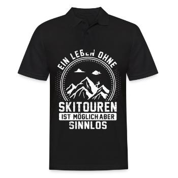 Ein Leben Ohne Skitouren ist möglich aber sinnlos - Männer Poloshirt - Schwarz - Vorne - Kai (181cm)