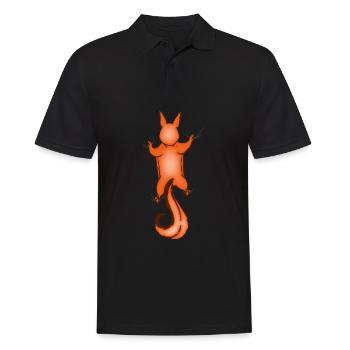 Witziges Comic Nagetier hängt ab Eichhörnchen Fun - Männer Poloshirt - Schwarz - Vorne - Kai (181cm)