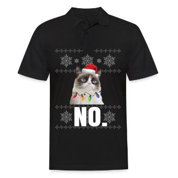 Grumpy Xmas Cat No Ugly Christmas Cats Gifts - Männer Poloshirt - Schwarz - Vorne - Kai (181cm)