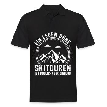 Ein Leben Ohne Skitouren ist möglich aber sinnlos - Männer Poloshirt - Schwarz - Vorne - Kai (181cm)