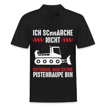Ich schnarche nicht ich Pistenraupe - Männer Poloshirt - Schwarz - Vorne - Kai (181cm)