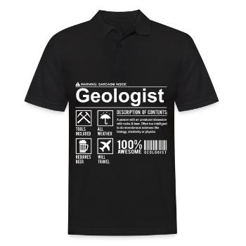 Geologist composition gift for geologists - Men's Polo Shirt - black - Front - Kai (181cm)