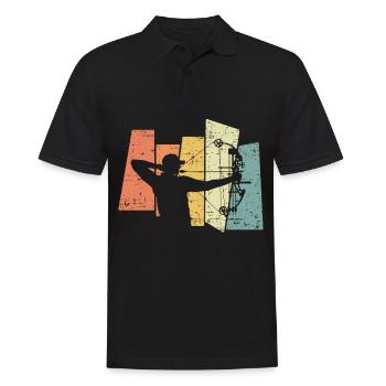Archery Arrow Bow Vintage Retro - Men's Polo Shirt - black - Front - Kai (181cm)