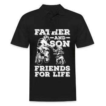 Motocross Père et Son Bike Moto Fils Papa - Polo Homme - noir - Devant - Kai (181cm)