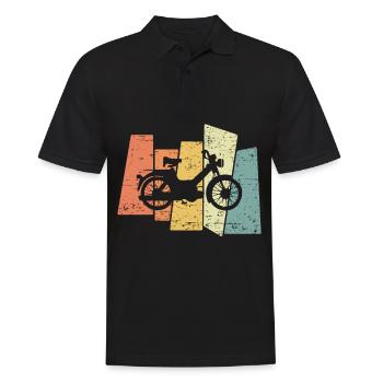 Retro Vintage Moped Moped Motorcycle Moped Rider - Men's Polo Shirt - black - Front - Kai (181cm)