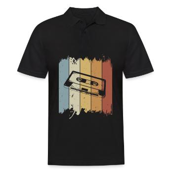 Retro Kassette Musik Oldschool Tape Mixtape - Männer Poloshirt - Schwarz - Vorne - Kai (181cm)