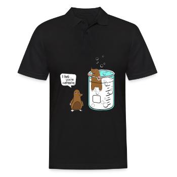 I Think You Are Overreacting – Mole Liter Chemistry - Men's Polo Shirt - black - Front - Kai (181cm)