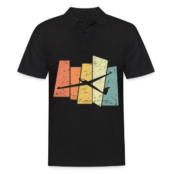 Retro Vintage Glider Glider Glider Gliding - Men's Polo Shirt - black - Front - Kai (181cm)