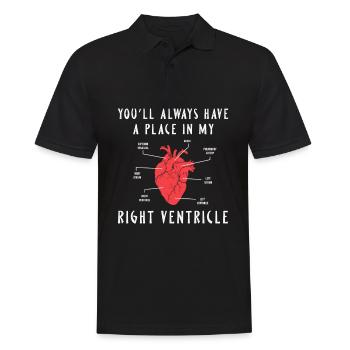 You'll always have a place in my right Ventricle - Men's Polo Shirt - black - Front - Kai (181cm)