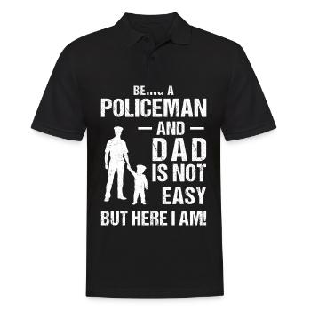 Being Policeman And Dad Is Not Easy But Here I Am - Polo Homme - noir - Devant - Kai (181cm)