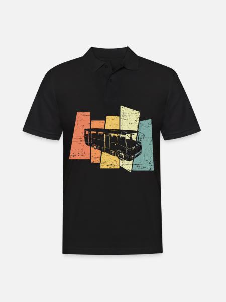 Retro Bus Driver Profession Transporter Bus - Männer Poloshirt - Schwarz