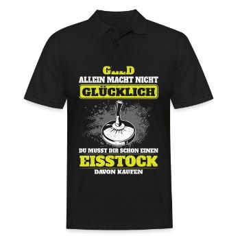Geld allein macht nicht glücklich Eisstockschießen - Männer Poloshirt - Schwarz - Vorne - Kai (181cm)