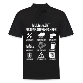 Multitalent Pistenraupe Pistenfahrzeug - Männer Poloshirt - Schwarz - Vorne - Kai (181cm)