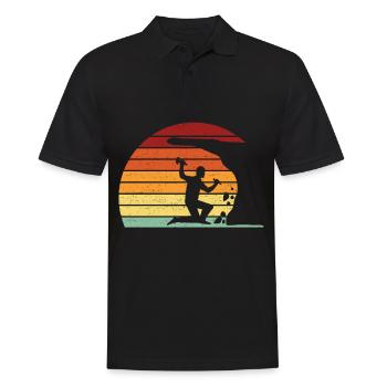 Rétro Vintage Géologiste Géology Stone Sunset - Polo Homme - noir - Devant - Kai (181cm)