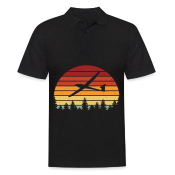 Retro glider glider gliding pilot - Men's Polo Shirt - black - Front - Kai (181cm)