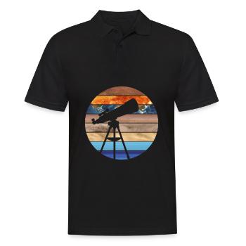 Telescope Space Planets Solar System Astronomy - Men's Polo Shirt - black - Front - Kai (181cm)