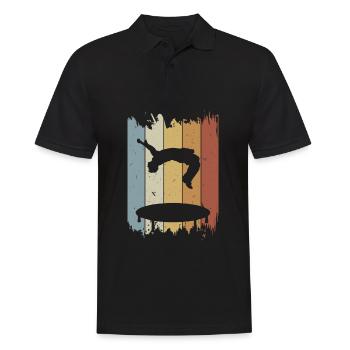 Retro Salto BackFlip Trampoline Freerunner Vintage - Men's Polo Shirt - black - Front - Kai (181cm)