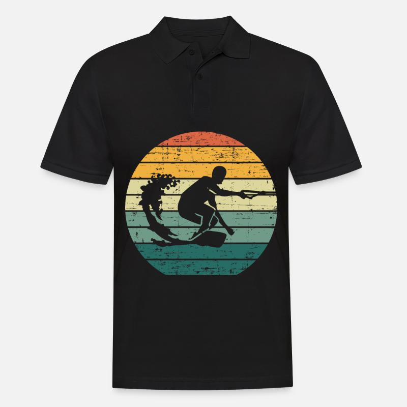 Wakeboard wakeboard wakeboard rétro Wakeboard Wakeboard - Polo Homme - noir