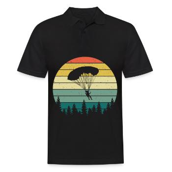 Rétro parapente Silhouette Skydiving Parapente - Polo Homme - noir - Devant - Kai (181cm)