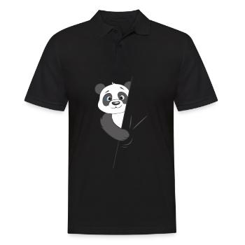 Panda bear hides - Men's Polo Shirt - black - Front - Kai (181cm)