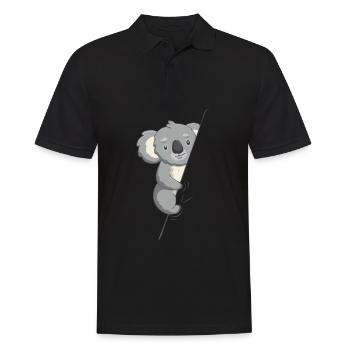 Koala Bär Australien Beuteltier Koala - Männer Poloshirt - Schwarz - Vorne - Kai (181cm)