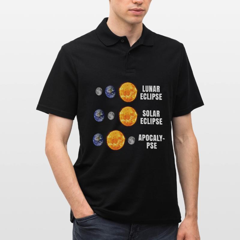Lunar Eclipse Solar Eclipse Apocalypse Men's Polo Shirt